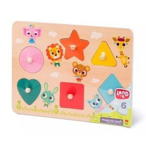 Land of B. Wooden Shapes & Colors Peg Puzzle #5126